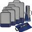Eono by Amazon - Komprimierbaren Packwürfeln zur Organisation Ihres Reisegepäcks, Compression Packing Cube, Packtaschen Set & Gepäck Organizer für Rucksack & Koffer, Navy, 6-teilig