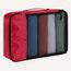Amazon Essentials 4-teiliges Packwürfel-Reisezubehörset, Gepäckorganizer mit doppeltem Reißverschluss, Netzoberseite, Polyester, mittelgroß, rot (früher Amazon Basics)