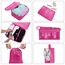 OSDUE Koffer Organizer Set 8-teilig, Packing Cubes, Wasserdichte Reise Kleidertaschen, Packtaschen für koffer, Verpackungswürfel mit Kosmetiktasche, Schuhbeutel, USB Kabel Tasche (Rose Rot)