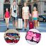 OSDUE Koffer Organizer Set 8-teilig, Packing Cubes, Wasserdichte Reise Kleidertaschen, Packtaschen für koffer, Verpackungswürfel mit Kosmetiktasche, Schuhbeutel, USB Kabel Tasche (Rose Rot)
