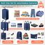 Packing Cubes Compression 8 Stück Koffer Organizer,Wasserdicht PackwüRfel Packtaschen Kompression, Travel essentials FüR HandgepäCk Koffer Und Rucksack Blau