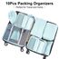 Koffer Organizer Set, 10 Stück Packing Cubes for Suitcase Travel Accessories Kofferorganizer Set Kleidertaschen Packwürfel Kosmetik Travel Organizer Packtaschen für Koffer