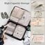 GIBOHOM Koffer Organizer Set, 15 Stück Packing Cubes, Wasserdichte Kleidertaschen für Urlaub und Reisen, Travel Organizer, Reiseorganizer mit Packtaschen Transparentem, Beige