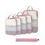 ECOHUB 6 Teilige Koffer Organizer Kompression Set, Netzgewebe Ultraleichte Packtaschen für Rucksack, Recycelt Packwürfel Kompression für Handgepäck, Packing Cubes Reise, Patent Angemeldet(Rosa)