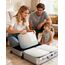 Narwey 7 Teilige Koffer Organizer Set, Packing Cubes Backpack Rucksack Organizer Set Kofferorganizer Reise Packwürfel Packtaschen für Koffer Reiseorganizer Travel Essentials (Hellgrüne Streifen)