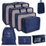 Reise-Verpackungswürfel, 8-teiliges Set Reisewürfel, faltbare Gepäckaufbewahrungstasche, leichte Gepäckaufbewahrungstasche (Marineblau)