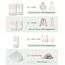 Narwey 6 Teilige Koffer Organizer Set, Compression Packing Cubes Backpack Packwürfel Rucksack Kofferorganizer Packtaschen Set Kompression für Koffer, Travel Essentials Organizer (Hellgrüne Streifen)