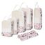 Narwey 6 Teilige Koffer Organizer Set, Compression Packing Cubes Backpack Packwürfel Rucksack Kofferorganizer Packtaschen Set Kompression für Koffer, Travel Essentials Organizer (Beiger Flamingo)