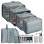 Jsdoin Koffer Organizer Set 9-teilig, Wasserdichte Reise Kleidertaschen, Packtaschen für koffer, Verpackungswürfel mit Kosmetiktasche, Schuhbeutel, Packing Cubes,Reisezubehör (Grau, 9 Pcs)