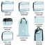 MURISE Koffer Organizer 8 Stück, Packing Cubes für Urlaub und Reisen, Packwürfel Packtaschen für Koffer, mit Schuhtasche Kosmetiktasche, Ordnungssystem, Travel Essentials, Hellblau