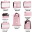 MURISE Koffer Organizer 8 Stück, Packing Cubes für Urlaub und Reisen, Packwürfel Packtaschen für Koffer, mit Schuhtasche Kosmetiktasche, Ordnungssystem, Travel Essentials, Rosa