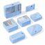 Yomisee Koffer Organizer Set: 7-teilige Packwürfel aus Polyester mit atmungsaktivem Netz, Reißverschluss, für Reise, Kleidung - Blau