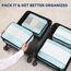 MURISE Koffer Organizer 8 Stück, Packing Cubes für Urlaub und Reisen, Packwürfel Packtaschen für Koffer, mit Schuhtasche Kosmetiktasche, Ordnungssystem, Travel Essentials, Hellblau
