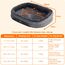 HMTOPE Orthopädisches Hundebett, Hundesofa, Vierseitiges Nackenrolle Kissen, rutschfeste Unterseite Hundekorb, Abnehmbar und Waschbar, Mittelgroße Hunde, Grosse Hunde, 106 x 79 x 17 cm, Dunkelgrau