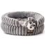 MEWOOFUN Stilvolle Katzenbetten für Katzen, weiches rundes Hundebett für kleine und mittelgroße Hunde, waschbares, beruhigendes Haustierbett (Grau, M)