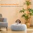 HMTOPE Orthopädisches Hundebett rund Hundekissen Hundesofa Katzenbett Donut Kuscheliges Hundekorb Waschbar, 60 cm Ø, Hellgrau