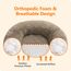 HMTOPE Orthopädisches Hundebett rund Hundekissen Hundesofa Katzenbett Donut Kuscheliges Hundekorb Waschbar, 90 cm Ø, Kamelbraun