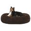 HMTOPE Orthopädisches Hundebett rund Hundekissen Hundesofa Katzenbett Donut Kuscheliges Hundekorb Waschbar, 80 cm Ø, Braun