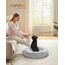 Feandrea Hundebett flauschig, Katzenbett, Donut Kissen, waschbar, Polsterung in der Mitte herausnehmbar, Langer Plüsch, 70 cm Durchmesser, Ombré-Grau PGW039G01