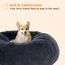 HMTOPE Orthopädisches Hundebett rund Hundekissen Hundesofa Katzenbett Donut Kuscheliges Hundekorb Waschbar, 70 cm Ø, Dunkelgrau