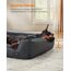 Feandrea Hundebett, Hundekissen in Leinenoptik, Hundekorb, erhöhte Ränder, rutschfeste Unterseite, Bezug abnehmbar waschbar, XXL, für extra große Hunde, 120 x 90 x 30 cm, dunkelgrau PGW013G01