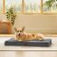 BEDSURE orthopädisches Hundebett mittelgroße Hunde - 89x56x7.6cm Hundekissen flauschig Hundematte waschbar Hundematratze in dunkelgrau für mittelgroße Hunde