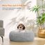 HMTOPE Orthopädisches Hundebett rund Hundekissen Hundesofa Katzenbett Donut Kuscheliges Hundekorb Waschbar, 60 cm Ø, Hellgrau