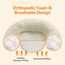 HMTOPE Orthopädisches Hundebett rund Hundekissen Hundesofa Katzenbett Donut Kuscheliges Hundekorb Waschbar, 90 cm Ø, Beige