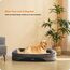 HMTOPE Orthopädisches Hundebett, Hundesofa, Vierseitiges Nackenrolle Kissen, rutschfeste Unterseite Hundekorb, Abnehmbar und Waschbar, Mittelgroße Hunde, Grosse Hunde, 106 x 79 x 17 cm, Dunkelgrau