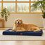 BEDSURE orthopädisches Hundebett Grosse Hunde - 112x81x7.6cm Hundekissen flauschig Hundematte waschbar Hundematratze in Navyblau für große Hunde