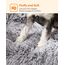 Feandrea Hundebett, Hundekissen, Flauschige Hundematte, Langer Plüsch, 80 x 50 cm, weiche Polsterung, maschinenwaschbar, multifunktional, Ombré-Grau PGW201G01