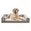 Amazon Basics Großes Hundebett/Sofa in U-Form aus Schaumstoff, mit abnehmbarem, waschbarem Bezug, Taupe, 91 x 69 x 17 cm (L x W x H)