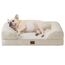 EHEYCIGA Orthopädisches Hundebett Kleine Hunde, 76x51cm, Memory Foam Hundekorb Mittelgroße Hunde, Waschbar Hundesofa Wasserdicht rutschfest, Hundecouch mit Hohem Rand, Beige