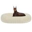 HMTOPE Orthopädisches Hundebett rund Hundekissen Hundesofa Katzenbett Donut Kuscheliges Hundekorb Waschbar, 120 cm Ø, Beige