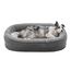 Pawk Orthopädisches Hundebett Mittelgroße Hunde, 89x63cm Vierseitiges Nackenrolle Hundebett Orthopädisch, Memory Foam Hundekorb Wasserdicht rutschfest, Hundebetten Abnehmbar und Waschbar Outdoor, Gris