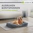 Juskys Hundebett Sheena L orthopädisch, waschbar & rutschfest - 98 x 70 x 17 cm - Hundesofa flauschig mittelgroße Hunde Grau - Haustierbett Hundesofa