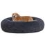 HMTOPE Orthopädisches Hundebett rund Hundekissen Hundesofa Katzenbett Donut Kuscheliges Hundekorb Waschbar, 120 cm Ø, Dunkelgrau