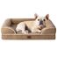 EHEYCIGA Orthopädisches Hundebett Kleine Hunde, 76x51cm, Memory Foam Hundekorb Mittelgroße Hunde, Waschbar Hundesofa Wasserdicht rutschfest, Hundecouch mit Hohem Rand, Kamel