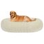 HMTOPE Orthopädisches Hundebett rund Hundekissen Hundesofa Katzenbett Donut Kuscheliges Hundekorb Waschbar, 100 cm Ø, Beige