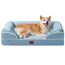 EHEYCIGA Orthopädisches Hundebett Kleine Hunde, 89x56cm, Memory Foam Hundekorb Mittelgroße Hunde, Waschbar Hundesofa Wasserdicht rutschfest, Hundecouch mit Hohem Rand, Hellblau