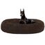 HMTOPE Orthopädisches Hundebett rund Hundekissen Hundesofa Katzenbett Donut Kuscheliges Hundekorb Waschbar, 120 cm Ø, Braun