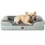 EHEYCIGA Orthopädisches Hundebett Kleine Hunde, 76x51cm, Memory Foam Hundekorb Mittelgroße Hunde, Waschbar Hundesofa Wasserdicht rutschfest, Hundecouch mit Hohem Rand, Gräuliches Grün