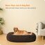 HMTOPE Orthopädisches Hundebett rund Hundekissen Hundesofa Katzenbett Donut Kuscheliges Hundekorb Waschbar, 100 cm Ø, Braun