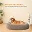 HMTOPE Orthopädisches Hundebett rund Hundekissen Hundesofa Katzenbett Donut Kuscheliges Hundekorb Waschbar, 100 cm Ø, Kamelbraun