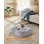 Feandrea Hundebett, mittelgroßes Hundekissen, 71 x 55 x 18 cm, Hundekorb, weiche Polsterung, Hundesofa, erhöhte Ränder, Bezug abnehmbar und waschbar, rutschfest, Ombré-Grau PGW271G01