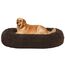 HMTOPE Orthopädisches Hundebett rund Hundekissen Hundesofa Katzenbett Donut Kuscheliges Hundekorb Waschbar, 100 cm Ø, Braun