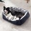 FURTIME Hundebett Grosse Hunde, Hundekorb Waschbar Hundekörbchen rutschfeste Hundebetten, Flauschig Hundematratze mit Erhöhte Ränder Weiches, Hundesofa für Hunde Katze, Schwarz/Sterne, 89x63x23cm