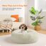 HMTOPE Orthopädisches Hundebett rund Hundekissen Hundesofa Katzenbett Donut Kuscheliges Hundekorb Waschbar, 60 cm Ø, Beige