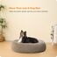 HMTOPE Orthopädisches Hundebett rund Hundekissen Hundesofa Katzenbett Donut Kuscheliges Hundekorb Waschbar, 80 cm Ø, Kamelbraun