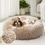 Western Home Hundebett Run, Katzenbett Flauschig, Hundekissen Kleine Hunde,Hundebett Waschbar,Hundekorb,Katzenkorb Zum Schlafen 60 cm,Braun